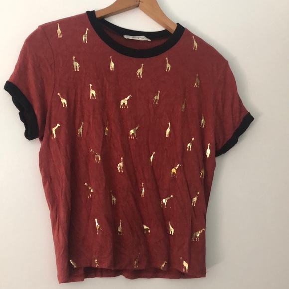 gaze Tops - 🌻Rust and black giraffe shirt S